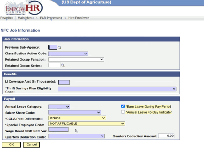 NFC Job Information Page
